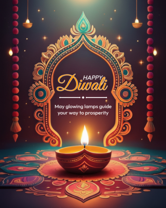 Brown Modern & Minimal Diwali 2025 Instagram Portrait Template ...