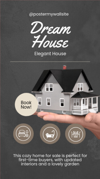 Brown Modern & Minimal Dream House For Sale Instagram Story template
