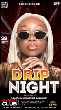 Brown Modern & Minimal Drip Night Groove Digital Display (9:16) template