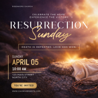 Brown Modern & Minimal Easter Sunrise Sunday Church Service Instagram Post template