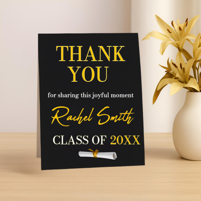 Table Label Graduation Copy of Brown Modern & Minimal Editable Graduation Table Sign ...