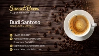 Brown Modern & Minimal Elegant Coffee Shop Business Card Wizytówka template