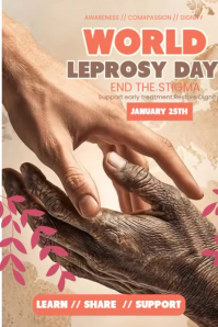 Brown World Leprosy Day Awareness Poster Template