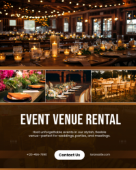 Brown Modern & Minimal Event Venue Rental Promotion Instagram Portrait template