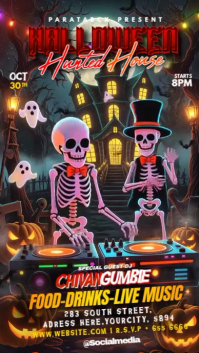 Brown Modern & Minimal Exceptional Halloween Club Dj Party Night Instagram Reel template