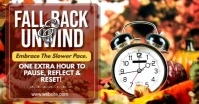 Brown Modern & Minimal Fall Back Daylight Savings Facebook Shared Image template