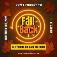Brown Modern & Minimal Fall Back Persegi (1:1) template