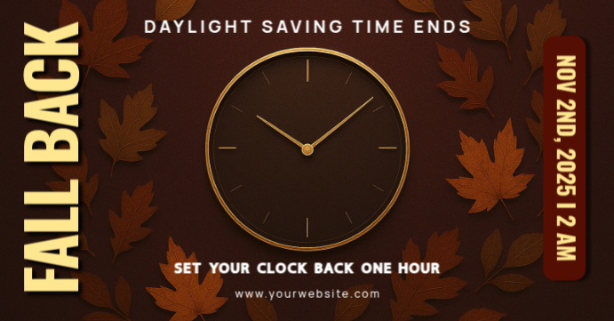 Brown Modern & Minimal Fall Back Sampul Acara Facebook Template ...