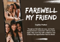 Brown Modern & Minimal Farewell Greeting Card  A5 template