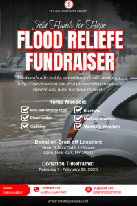 Brown Modern & Minimal Flood Reliefe  Poster template