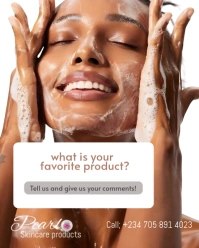 Brown Modern & Minimal Fresh Glow Skincare  Instagram Portrait template