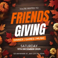 Brown Modern & Minimal Friendsgiving Pos Instagram template