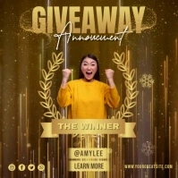 Brown Modern & Minimal Giveaway Anouncement S Persegi (1:1) template