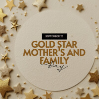 Brown Gold Star Mother's and Family Day Instagram Plasing Template