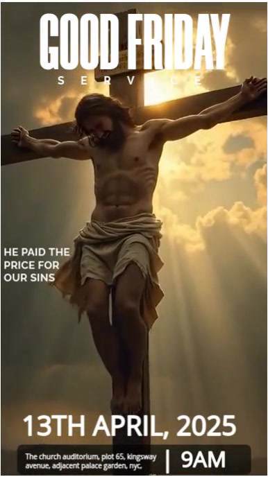Brown Modern & Minimal Good Friday Service Video Digital Display (9:16 ...