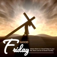 Brown Modern & Minimal Good Friday Video Message  Square (1:1) template