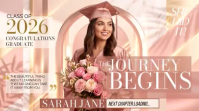 Marrón Graduation Announcement Digital na Display Template
