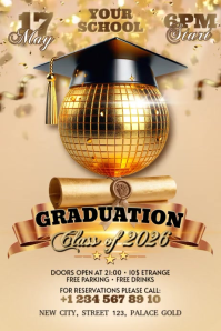 Brown Modern & Minimal Graduation Celebration Banner 4' × 6' Video template