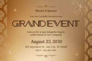 Marrone Brown Modern & Minimal Grand Opening Event Label Etiket Template