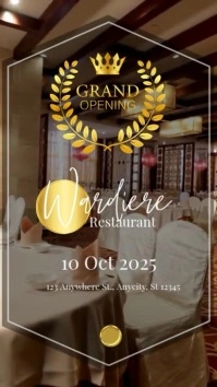 Brown Modern & Minimal Grand Opening Restaurant Reel Instagram template