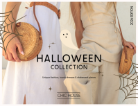สีน้ำตาล Halloween Fashion Collection Volantino Template - Page 1