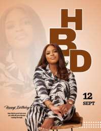 Brown Modern & Minimal Happy Birthday Design Templates  Flyer (us Letter)