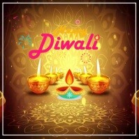 Brown Modern & Minimal Happy Diwali  Instagram Post template