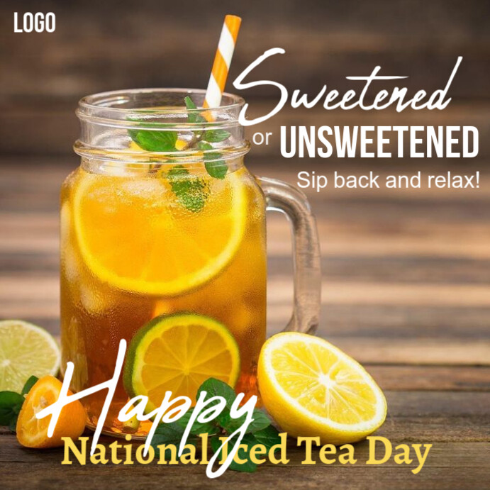 Brown Modern & Minimal Happy National Iced Tea Day Instagram Post ...