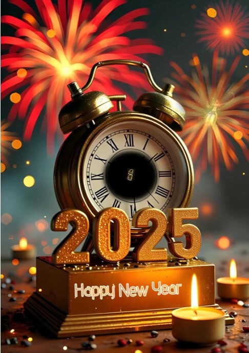 Brown Modern & Minimal Happy New Year A4 template