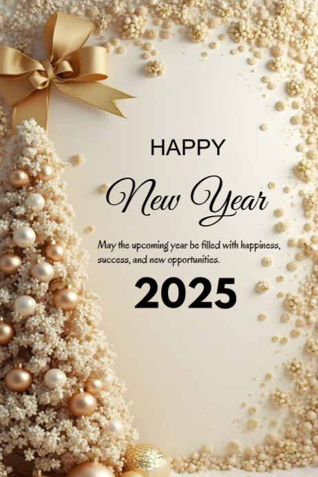 Brown Modern & Minimal Happy New Year Poster Template | PosterMyWall