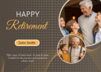 Brown Modern & Minimal Happy Retirement Template  A6