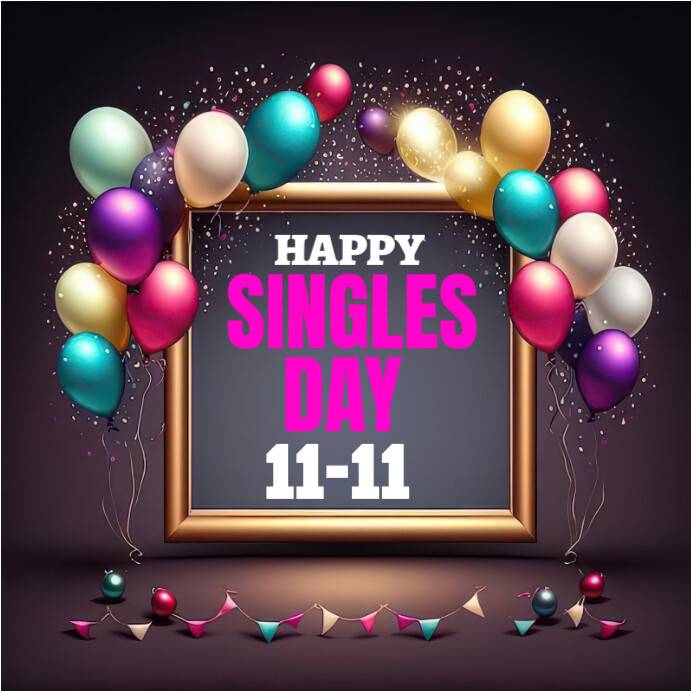 Brown Modern & Minimal Happy Singles Day Instagram Post Template ...