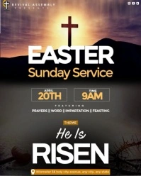 Brown Modern & Minimal He Is Risen Easter Sunday Video Instagram Portrait template