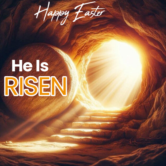 Brown Modern & Minimal He Is Risen Worship Instagram Post Template ...