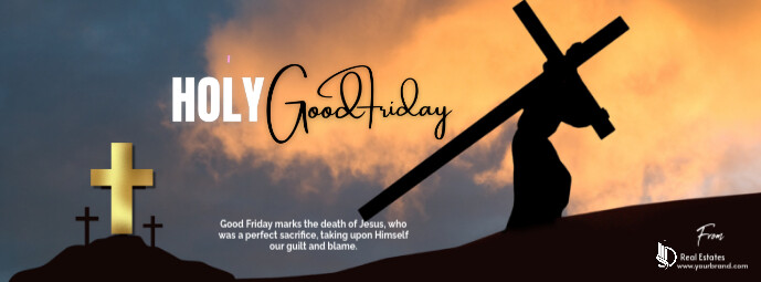 Brown Modern & Minimal Holy Good Friday Facebook Cover Photo template