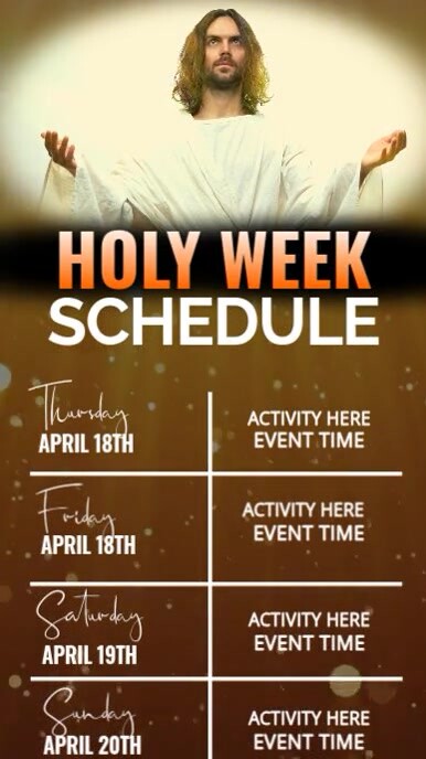 Brown Modern & Minimal Holy Week Schedule Video Instagram Reel Template ...