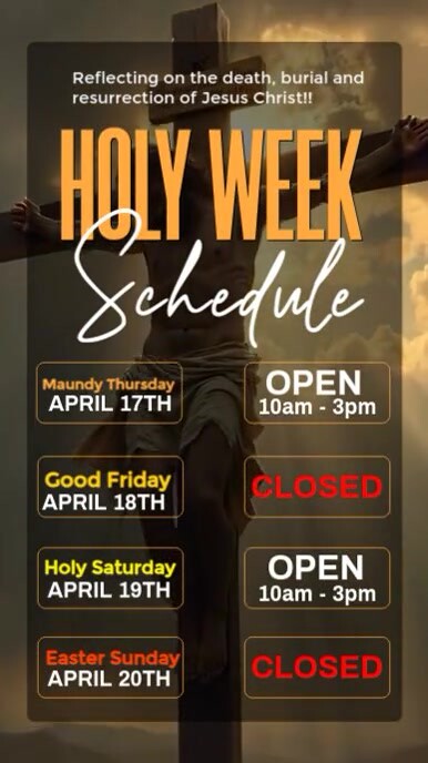 Brown Modern & Minimal Holy Week Schedule Video Digital Display (9:16) template