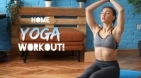 Brown Modern & Minimal Home Yoga Workout Yout Digitale Vertoning (16:9) template