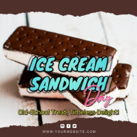 Brown Modern & Minimal Ice Cream Sandwich Day Instagram Post template