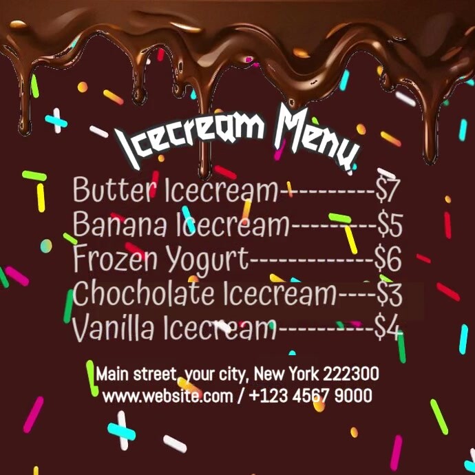 Brown Modern & Minimal Icecream Menu Instagram Post template