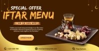 Brown Modern & Minimal Iftar Menu Special Offer Facebook Shared Image Obraz udostępniany na Facebooku template