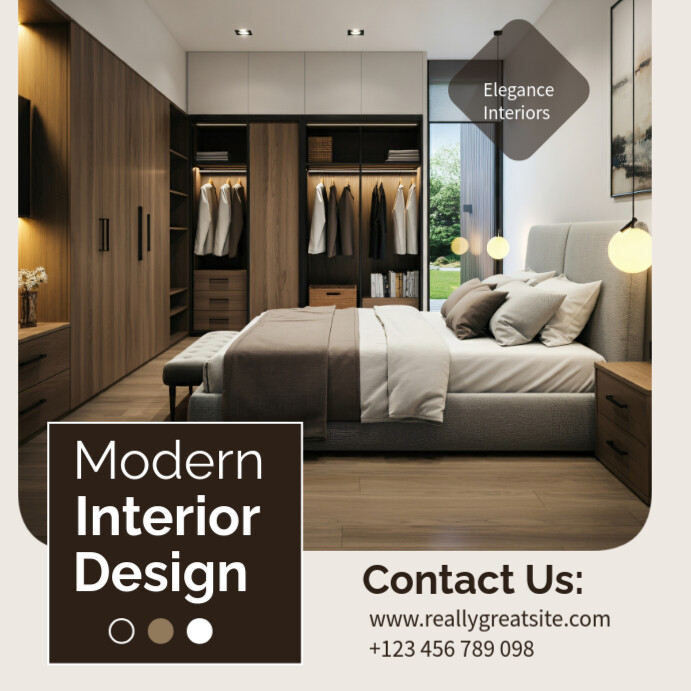 Brown Modern & Minimal Interior Design Instagram Post template
