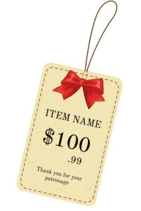 Brown Modern & Minimal Item Price Tag  Poster Iphosta template