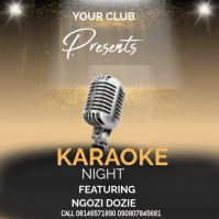 สีน้ำตาล Karaoke Night Instagram Post Template
