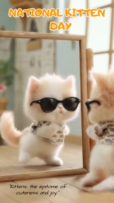 Brown Modern & Minimal Kitten Video  Instagram Reel template