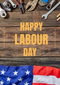 Brown Modern & Minimal Labor Day A6 template