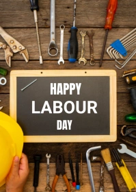 Brown Modern & Minimal Labor Day A6 template