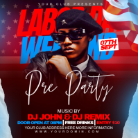 Brown Labor Day Party Wpis na Instagrama Template