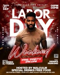 Brown Modern & Minimal Labor Day Weekend Pre Party Instagram Portrait template