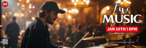 Brown Modern & Minimal Live Music Tajuk Twitter Twitter-header template